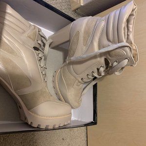 Melora Beige Healed Biker Boot - pretty little thi